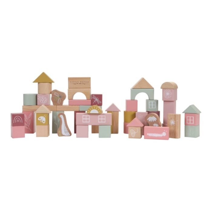 Mattoncini in Legno Building Blocks Little Dutch rosa