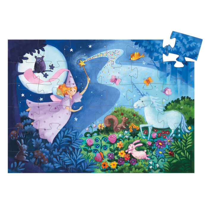 Puzzle The fairy and the unicorn - 36 pcs Djeco