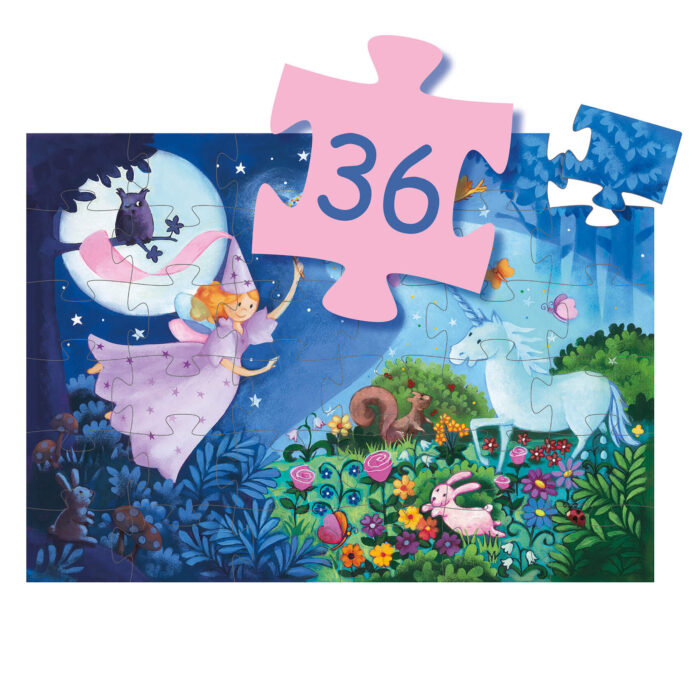 Puzzle The fairy and the unicorn - 36 pcs Djeco 36 pezzi