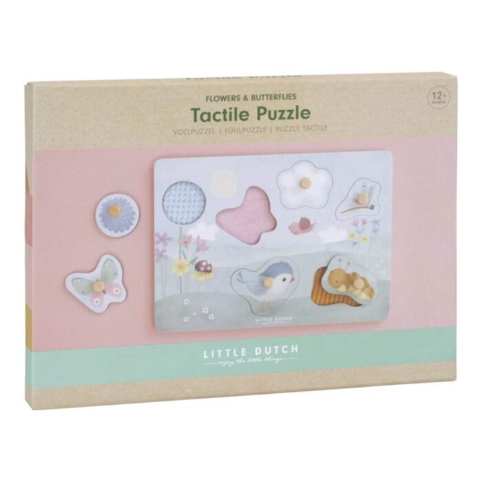 Puzzle tattile Fiori e Farfalle Little Dutch confezione