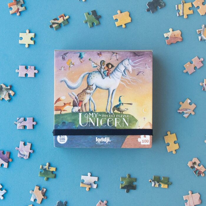 My unicorn pocket puzzle dettagòli confezione con dettagli