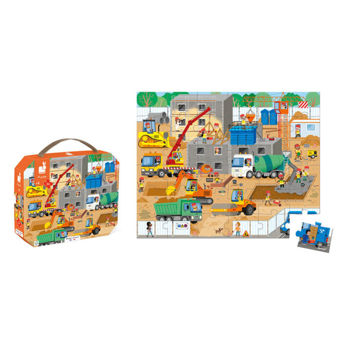 Puzzle Cantiere - 36 pezzi Janod e confezione