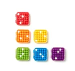 IQ Mini SmartGames rosso giallo arancione viola e blu e verde